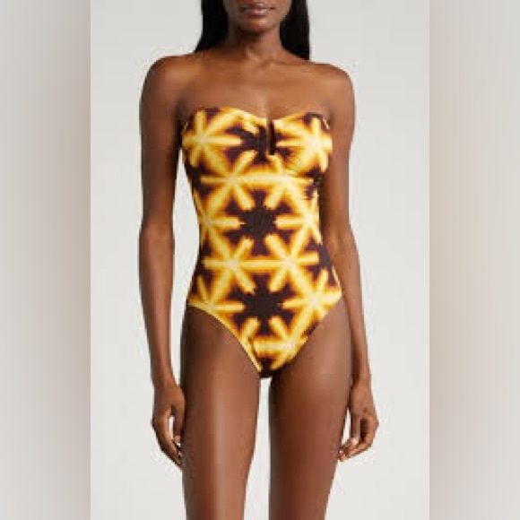 Ulla Johnson Monterey Strapless One-Piece Swimsuit, Size Large, $360 - Picture 1 of 12